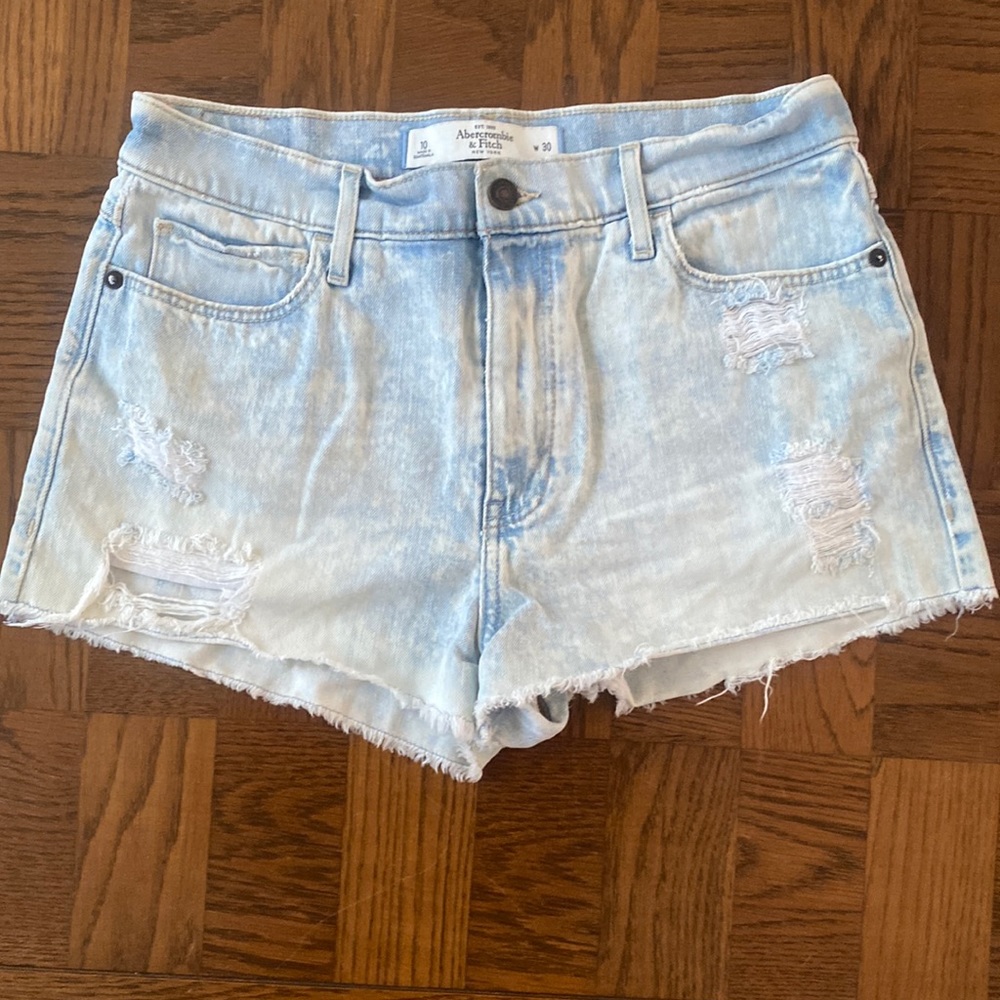 A&F Bleached Distressed Shorts